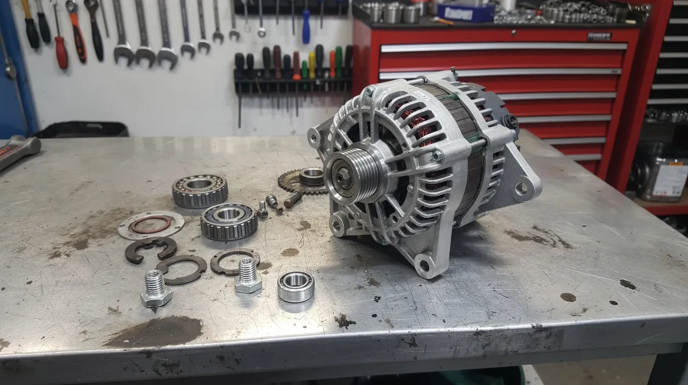 alternator auto demontat pe banc de lucru in service