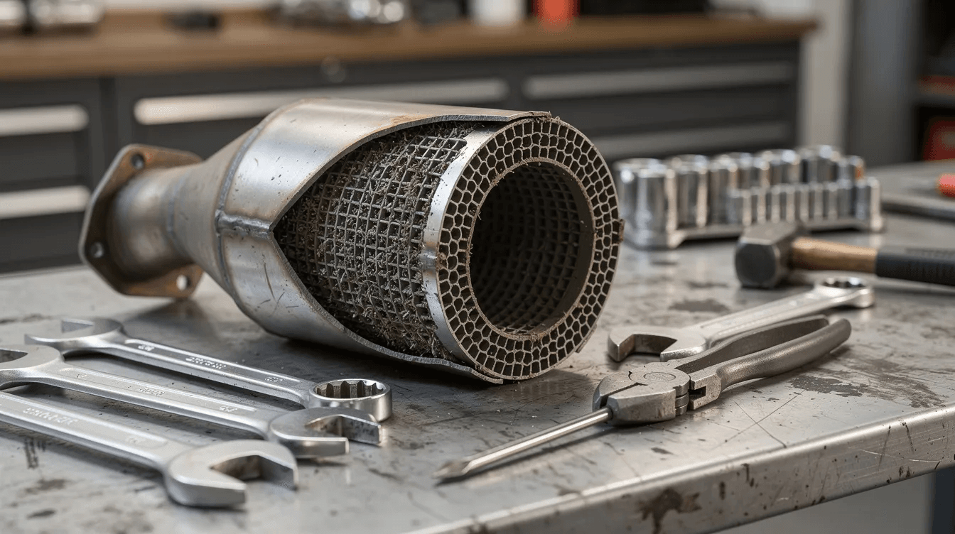 catalizator auto demontat cu structura interna tip fagure