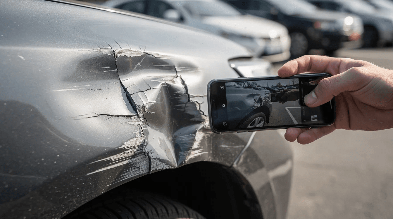 daune auto fotografiate dupa accident rutier pentru dosar de dauna