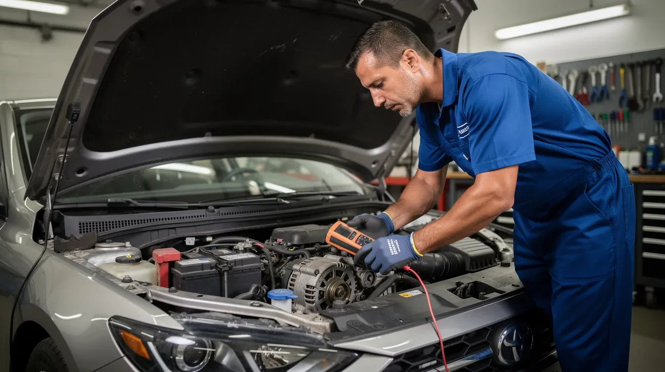diagnoza alternator defect cu multimetru intr-un service auto din Brasov