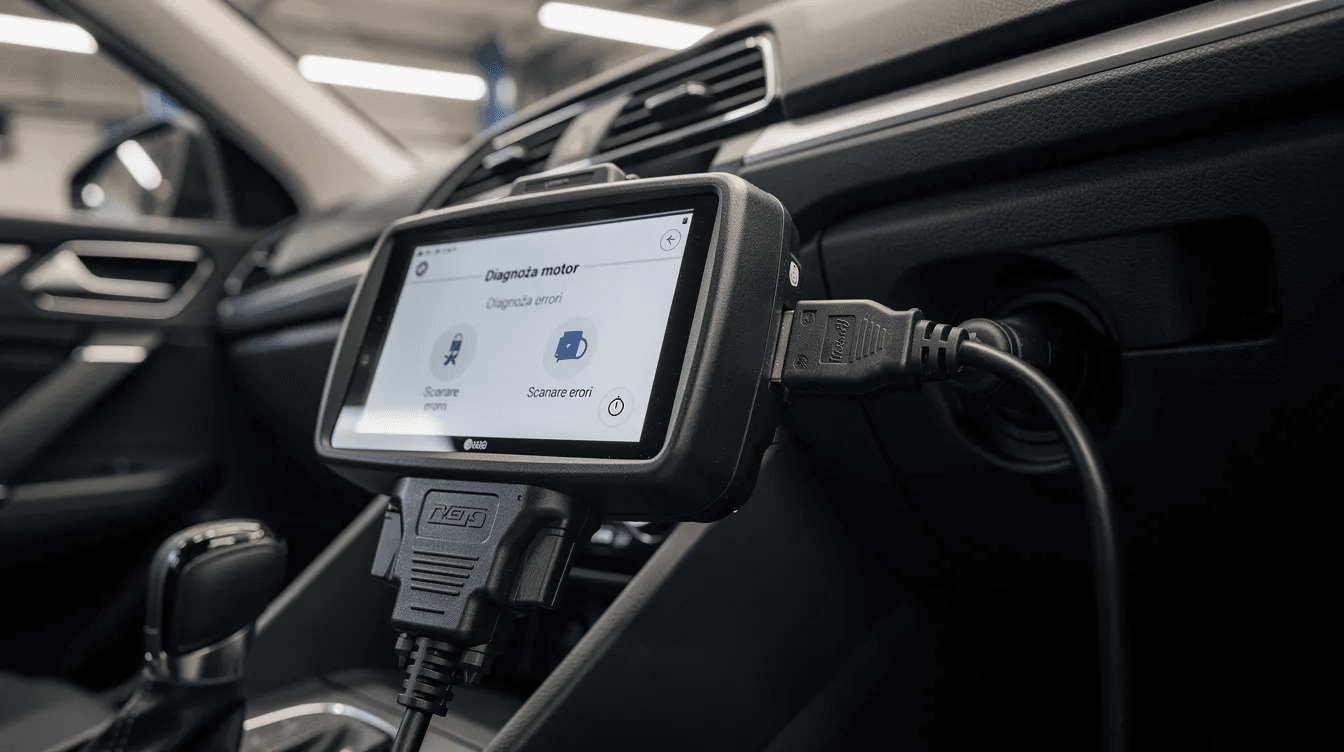 tester OBD conectat pentru diagnoza martor Check Engine la Damianis Brasov