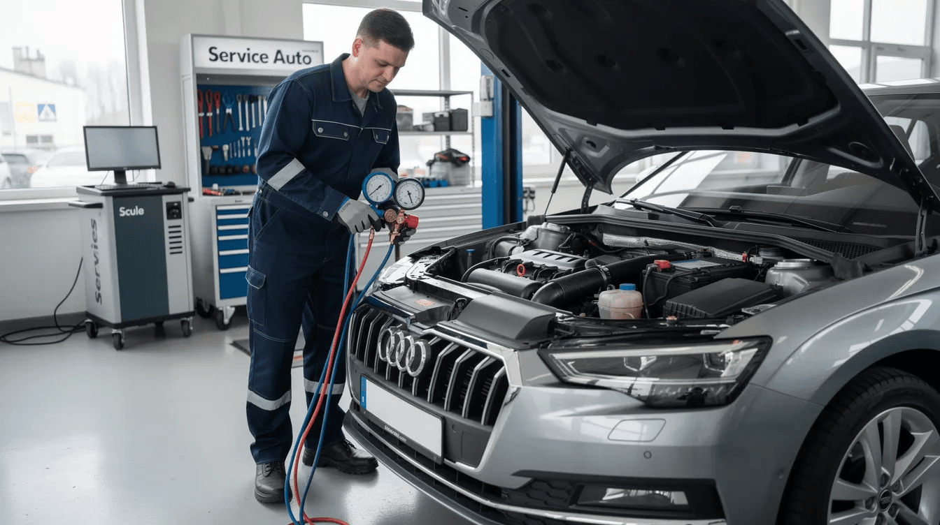 incarcare freon AC auto si verificare climatizare in service Brasov