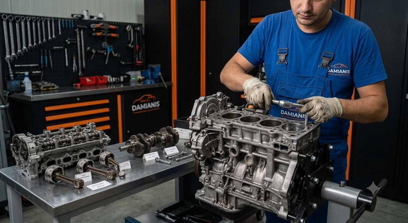 motor auto demontat pentru reparatie in service auto Brasov