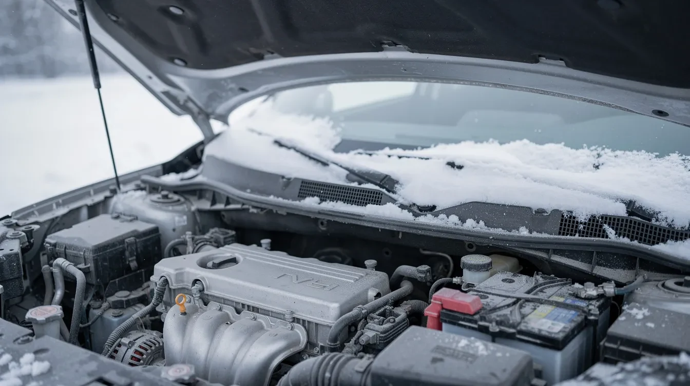 verificare antigel masina iarna in compartimentul motor