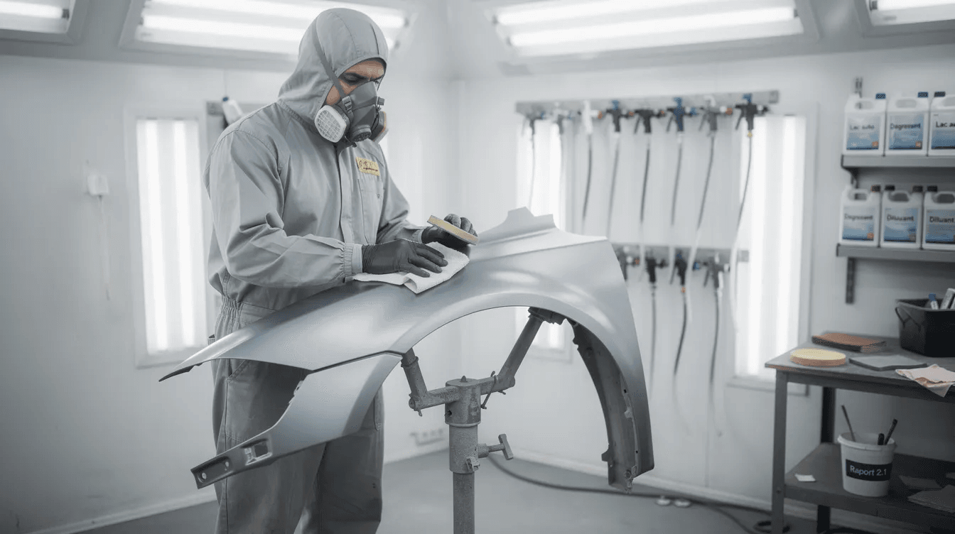 vopsitor auto pregateste caroseria pentru reparatie zgarieturi Brasov