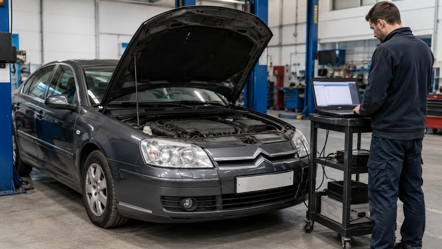 diagnoza Citroen C5 pentru probleme electrice si motor in service Damianis
