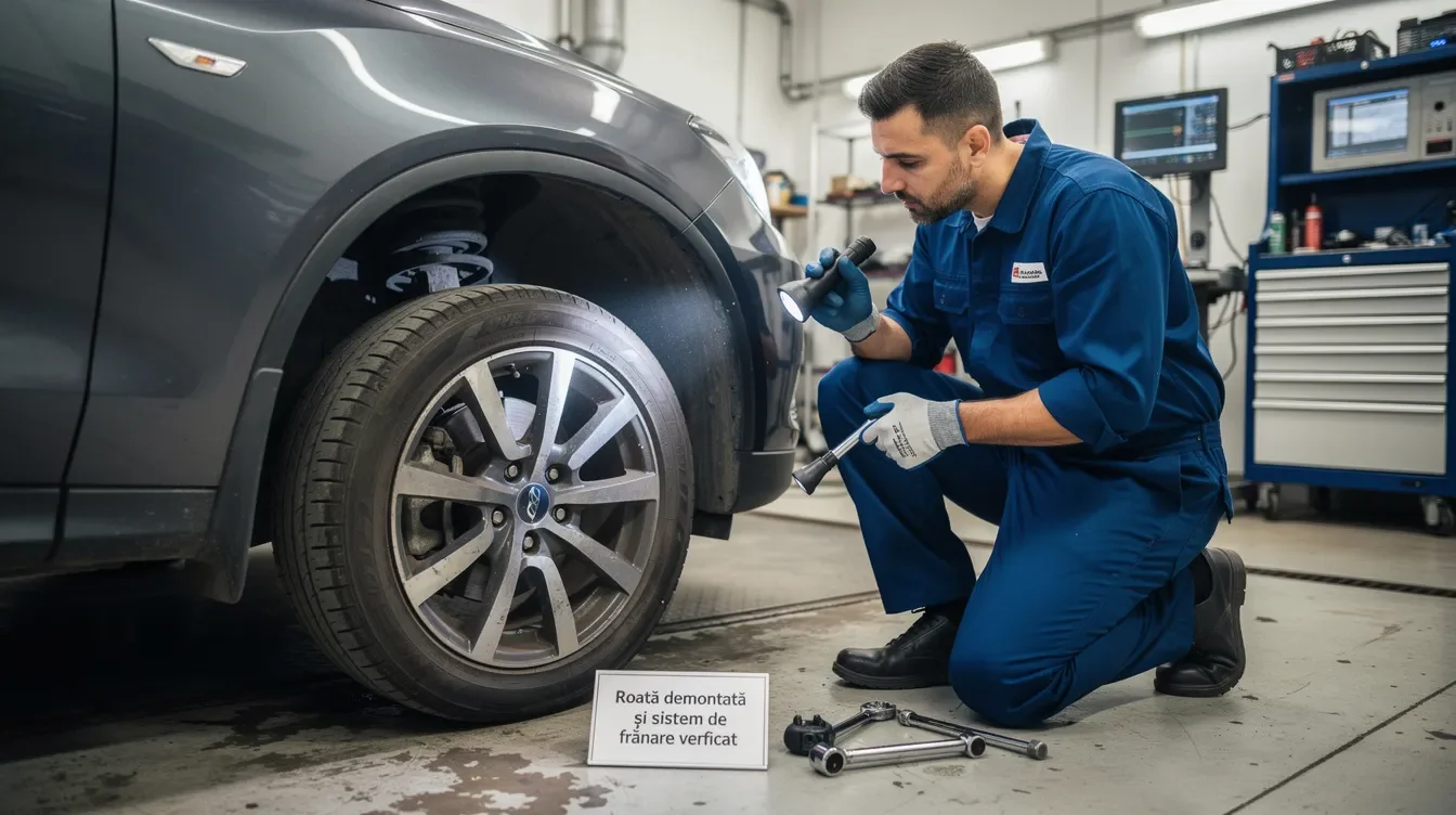 Verificare sistem de franare si roata pentru deviz service auto Brasov