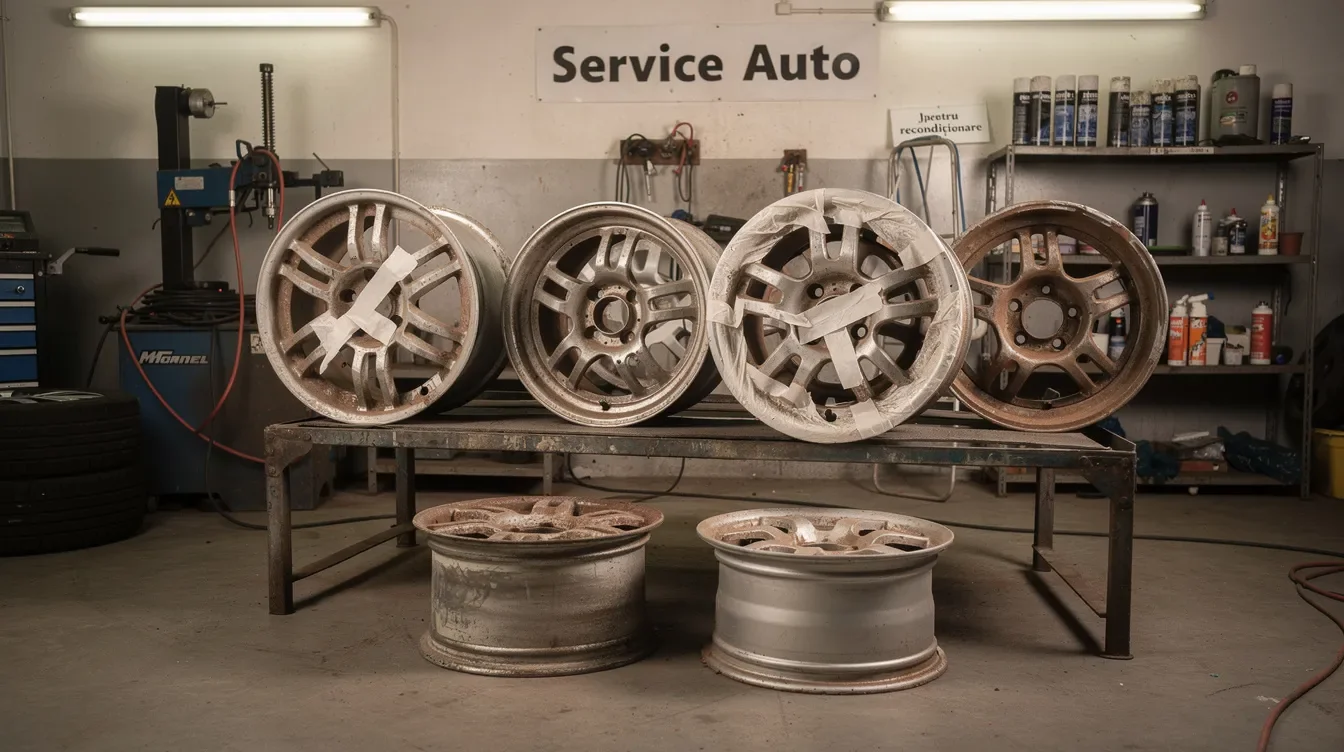Jante auto pregatite pentru reconditionare si vopsire in atelier