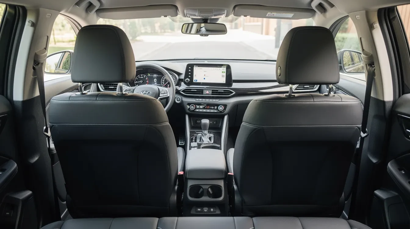 Interiorul unui autoturism cu bordul și scaunele din față vizibile, pentru ilustrarea sistemului airbag