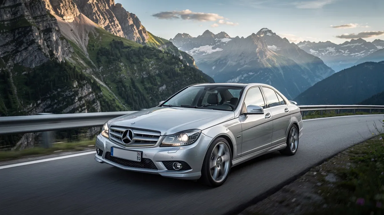 Mercedes-Benz C-Class W204 pe un drum montan