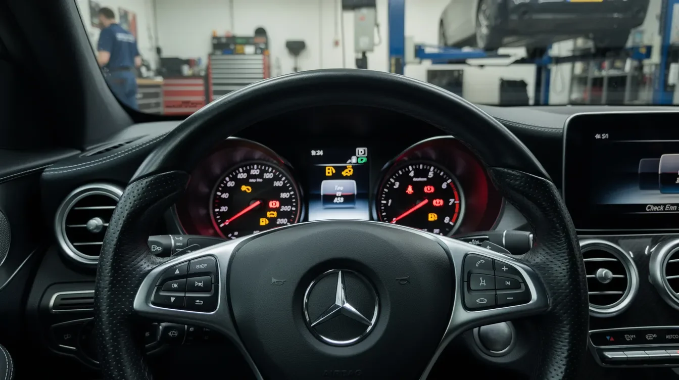 Martori de avertizare aprinși în bordul unui Mercedes-Benz A-Class W176