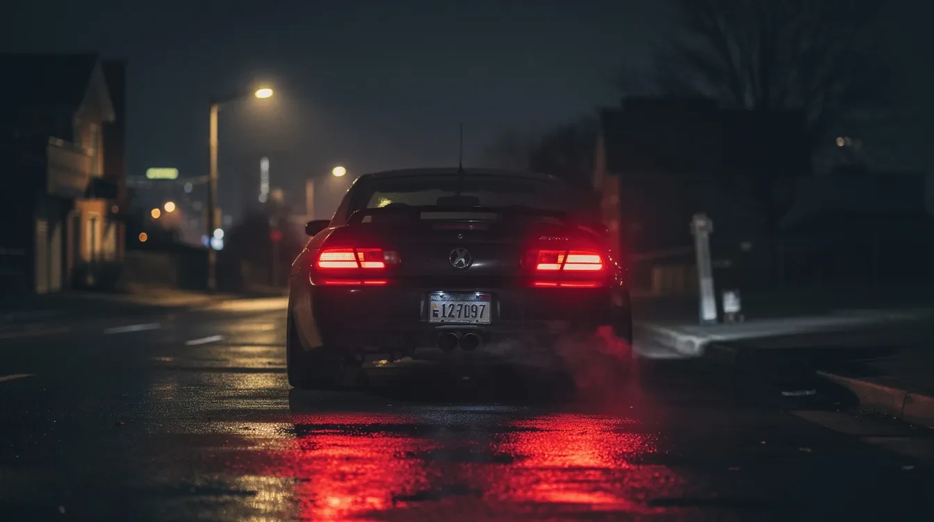 Stopurile unui autoturism aprinse în timpul verificării luminilor.